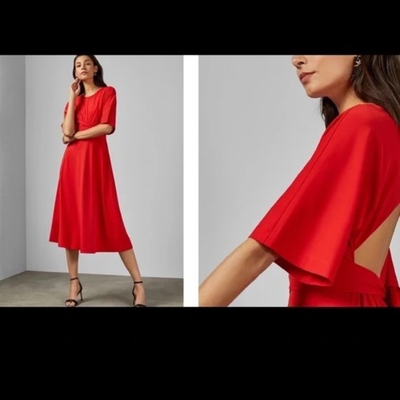 Red Ted Baker Midi Dress - Picture 1 of 6